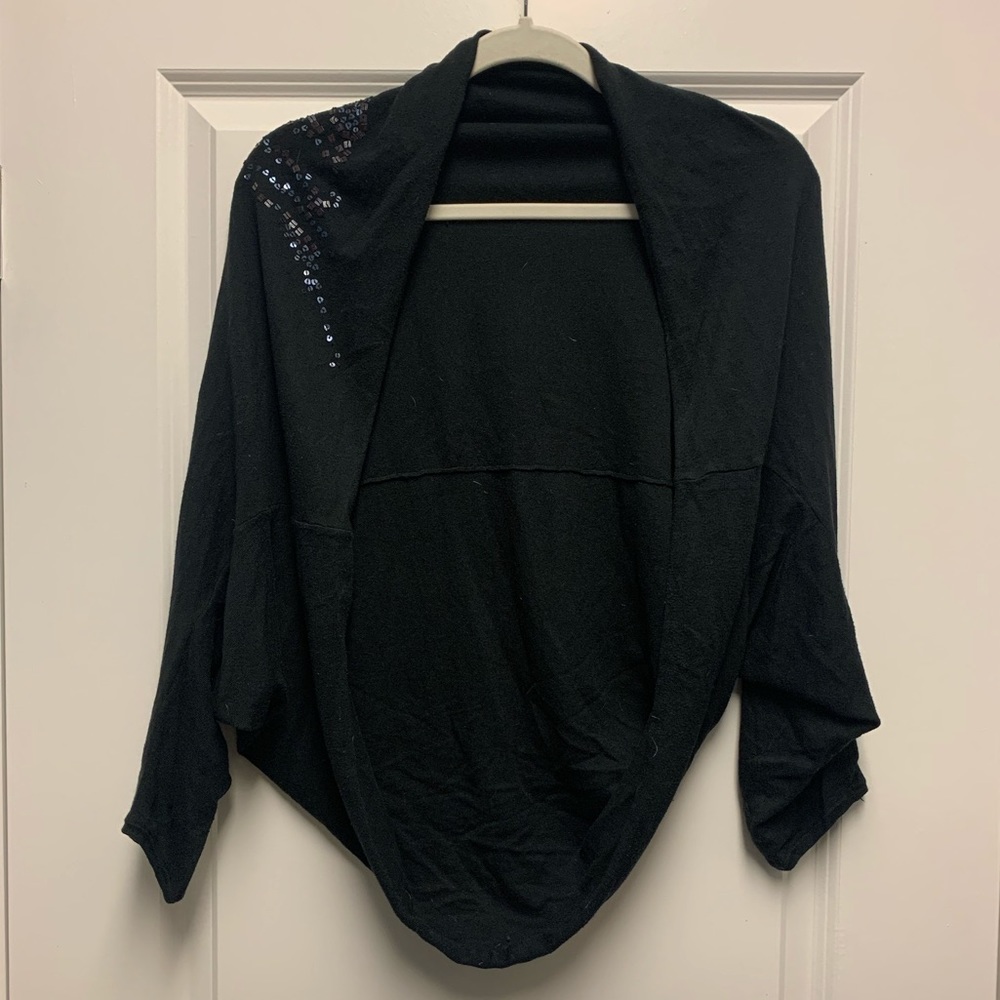 GAP Black Shrug with Sequin Shoulder Detail